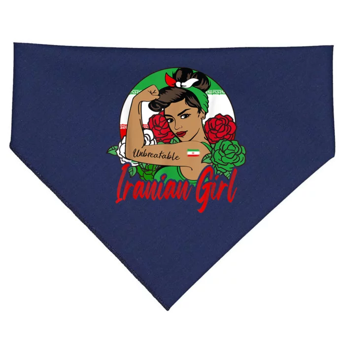 Iranian Girl Iran Woman Persian Flag USA-Made Doggie Bandana