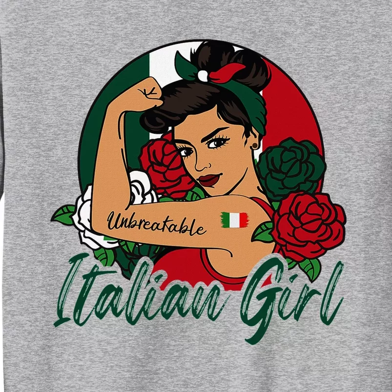 Italia Girl Italy Woman Italian Flag Tall Sweatshirt