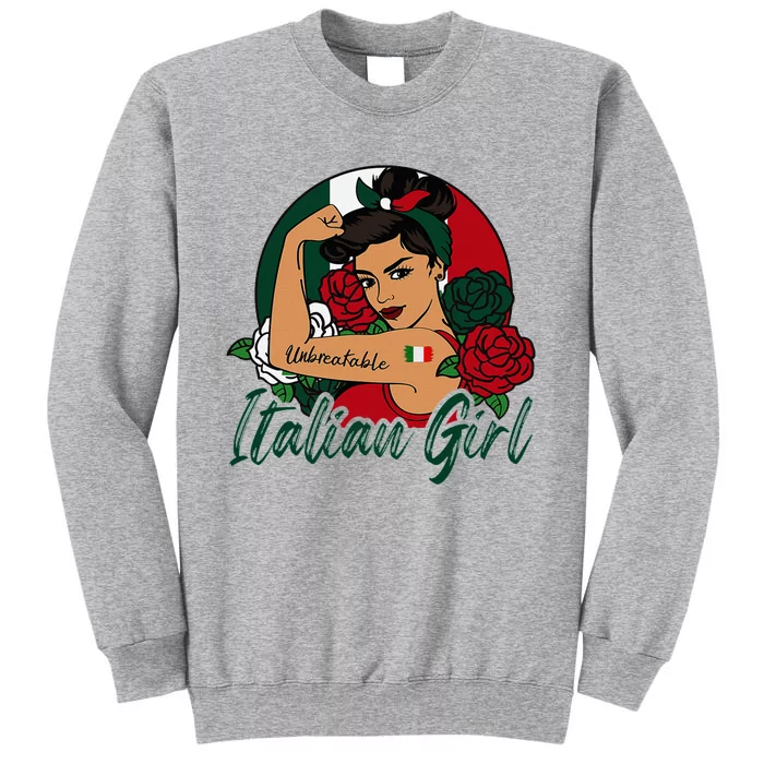 Italia Girl Italy Woman Italian Flag Tall Sweatshirt