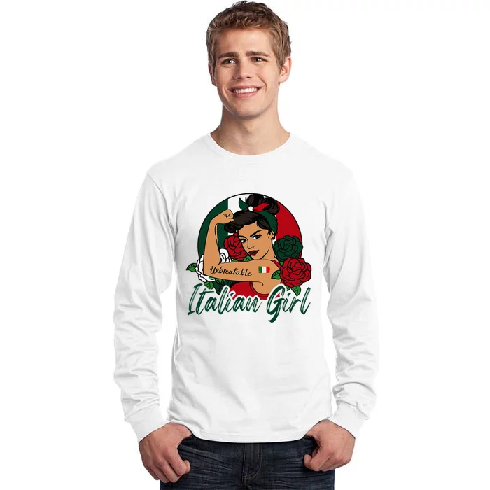 Italia Girl Italy Woman Italian Flag Tall Long Sleeve T-Shirt