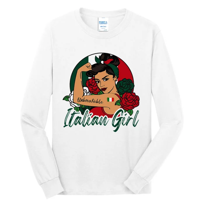 Italia Girl Italy Woman Italian Flag Tall Long Sleeve T-Shirt