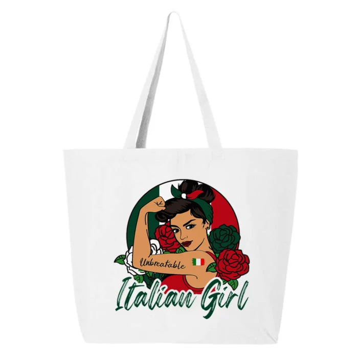 Italia Girl Italy Woman Italian Flag 25L Jumbo Tote