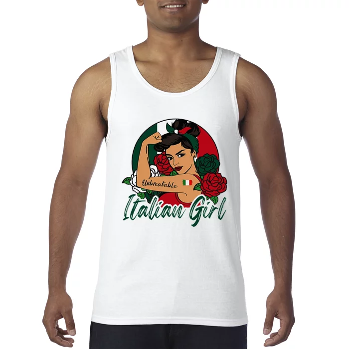 Italia Girl Italy Woman Italian Flag Tank Top