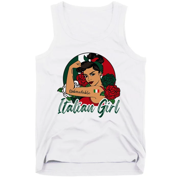 Italia Girl Italy Woman Italian Flag Tank Top