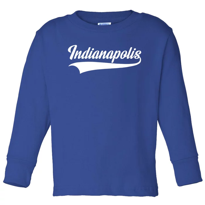 Indianapolis Gift Indiana Gift Throwback Design Gift Classic Gift Toddler Long Sleeve Shirt