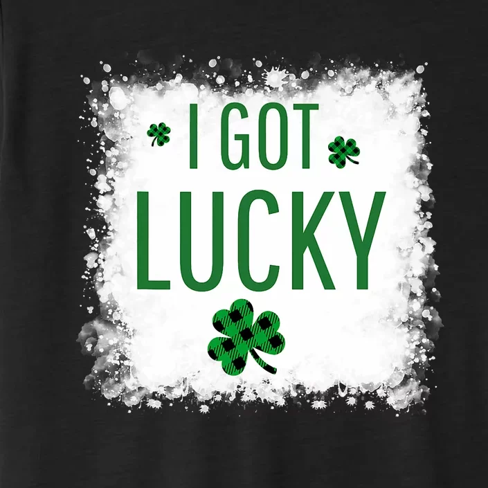 I Got Lucky I Got Pregnant Pregnancy Announcement Couple ChromaSoft Performance T-Shirt