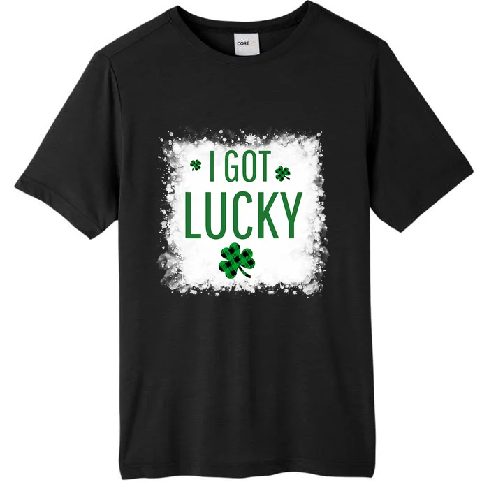 I Got Lucky I Got Pregnant Pregnancy Announcement Couple ChromaSoft Performance T-Shirt