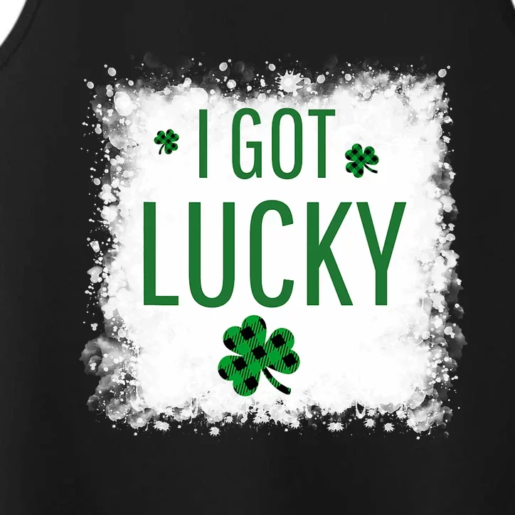 I Got Lucky I Got Pregnant Pregnancy Announcement Couple Performance Tank