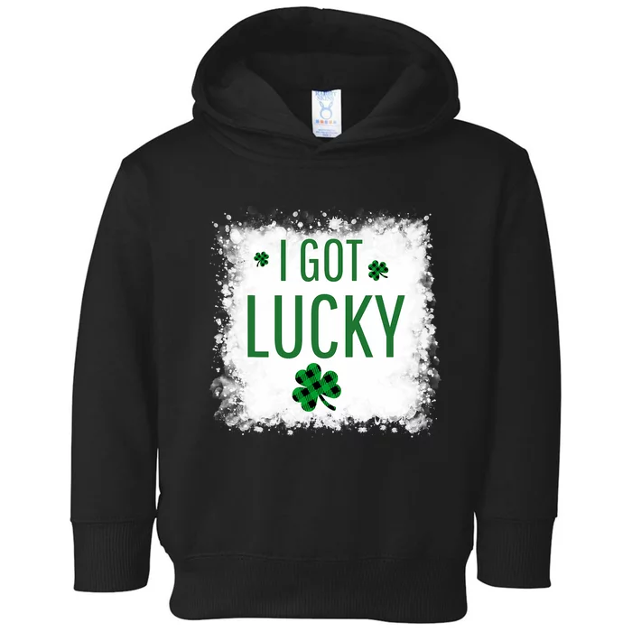 I Got Lucky I Got Pregnant Pregnancy Announcement Couple Toddler Hoodie