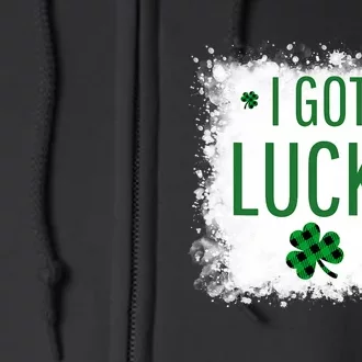 I Got Lucky I Got Pregnant Pregnancy Announcement Couple Full Zip Hoodie