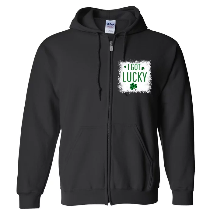 I Got Lucky I Got Pregnant Pregnancy Announcement Couple Full Zip Hoodie