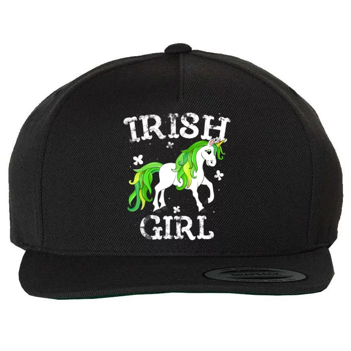 Irish Girl Leprechaun Unicorn St Patricks Day Wool Snapback Cap