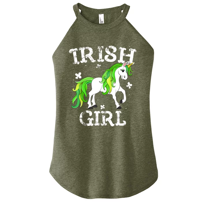 Irish Girl Leprechaun Unicorn St Patricks Day Women’s Perfect Tri Rocker Tank