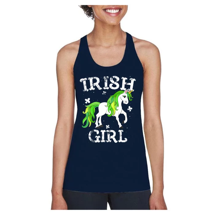 Irish Girl Leprechaun Unicorn St Patricks Day Women's Racerback Tank