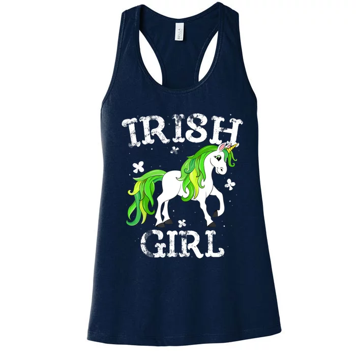 Irish Girl Leprechaun Unicorn St Patricks Day Women's Racerback Tank