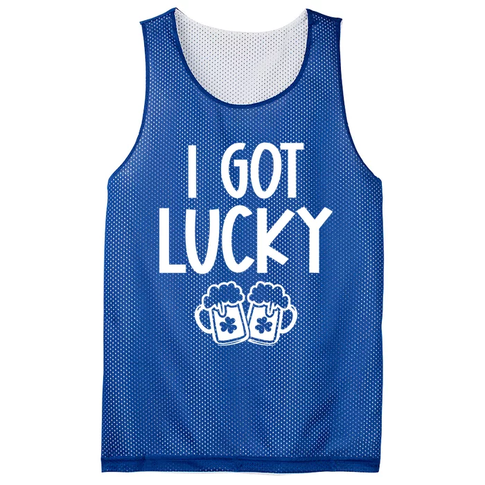 I Got Lucky Green Beer Irish Shamrocks St Patricks Ing Gift Mesh Reversible Basketball Jersey Tank