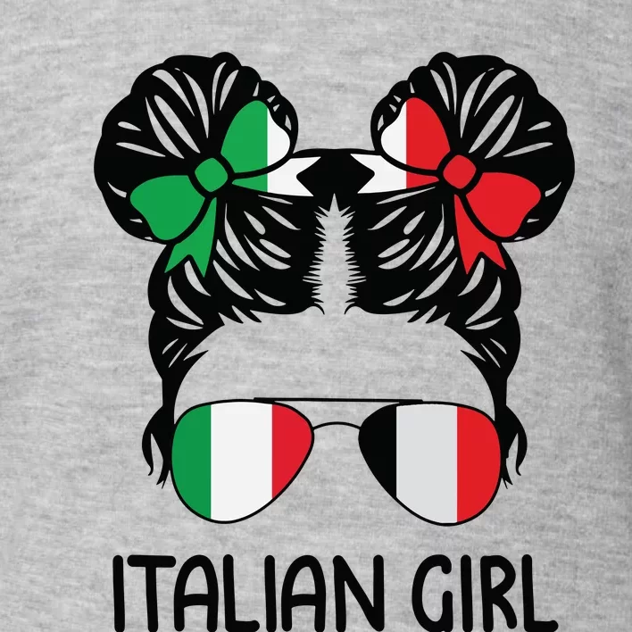 Italian Girl Messy Hair Italy Pride Patriotic Womens Kids Toddler Sweatshirt