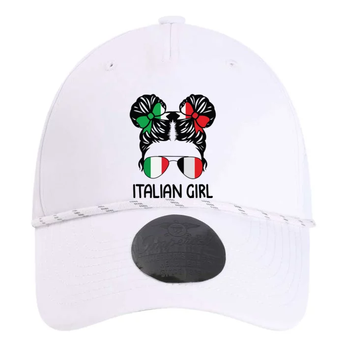 Italian Girl Messy Hair Italy Pride Patriotic Womens Kids Performance The Dyno Cap