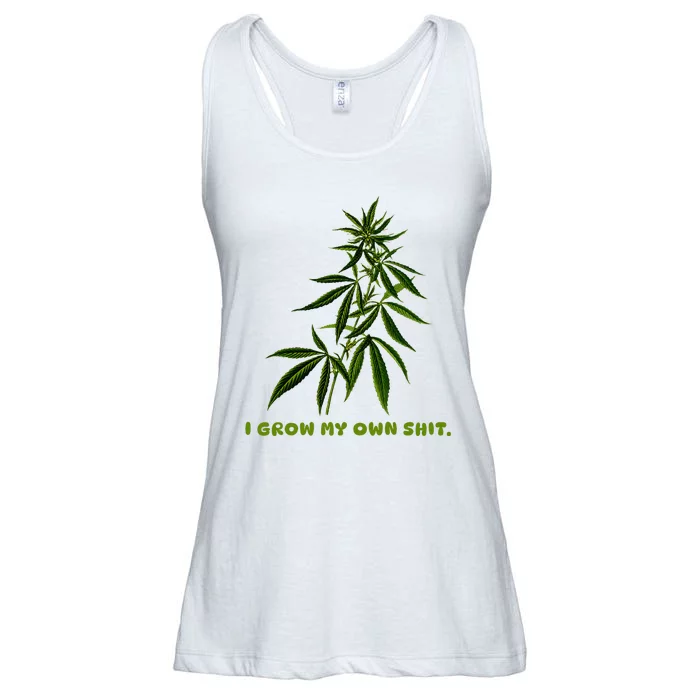 I Grow My Own Shit Funny Weed Ladies Essential Flowy Tank