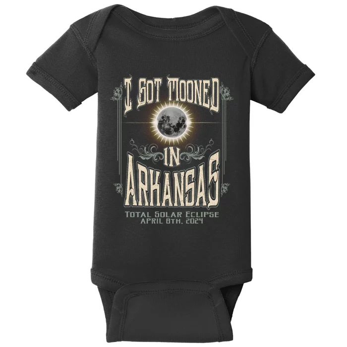 I Got Mooned In Arkansas Total Solar Eclipse 2024 Baby Bodysuit