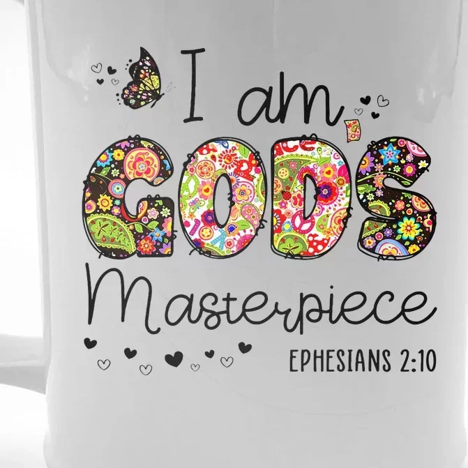 I’M GodS Masterpiece Christian Faith Bible Jesus God Prayer Front & Back Beer Stein