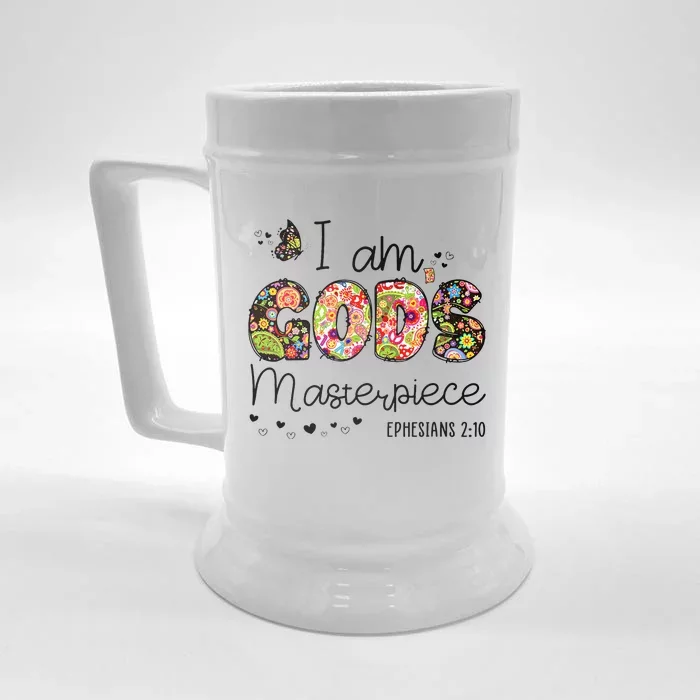 I’M GodS Masterpiece Christian Faith Bible Jesus God Prayer Front & Back Beer Stein