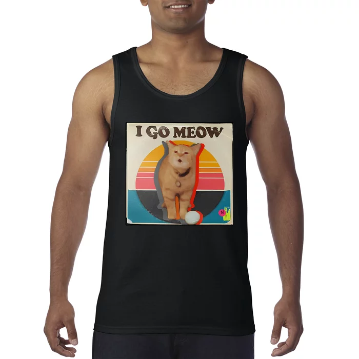 I Go Meow Vintage Funny Design Tank Top