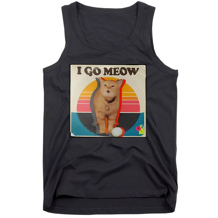 I Go Meow Vintage Funny Design Tank Top