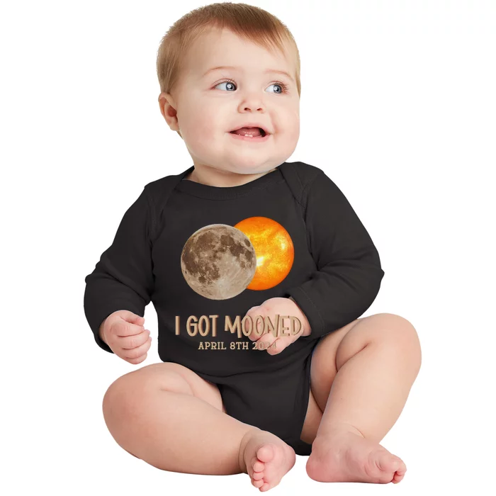 I Got Mooned April 8th 2024 Baby Long Sleeve Bodysuit