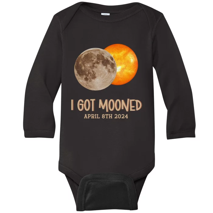 I Got Mooned April 8th 2024 Baby Long Sleeve Bodysuit