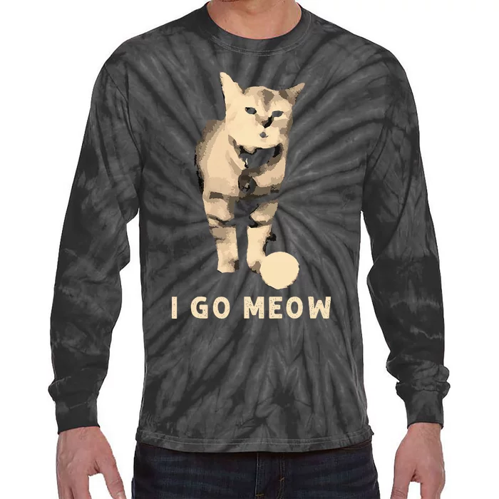 I Go Meow Cute Singing Cat Meme Tie-Dye Long Sleeve Shirt