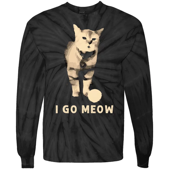 I Go Meow Cute Singing Cat Meme Tie-Dye Long Sleeve Shirt