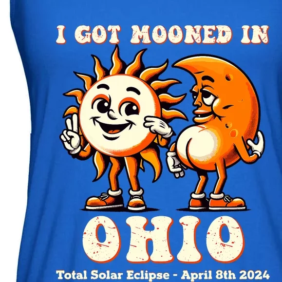 I Got Mooned In Ohio Total Solar Eclipse 2024 Ladies Essential Flowy Tank