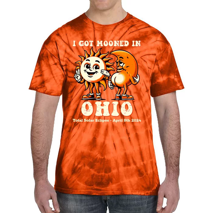 I Got Mooned In Ohio Total Solar Eclipse 2024 Tie-Dye T-Shirt