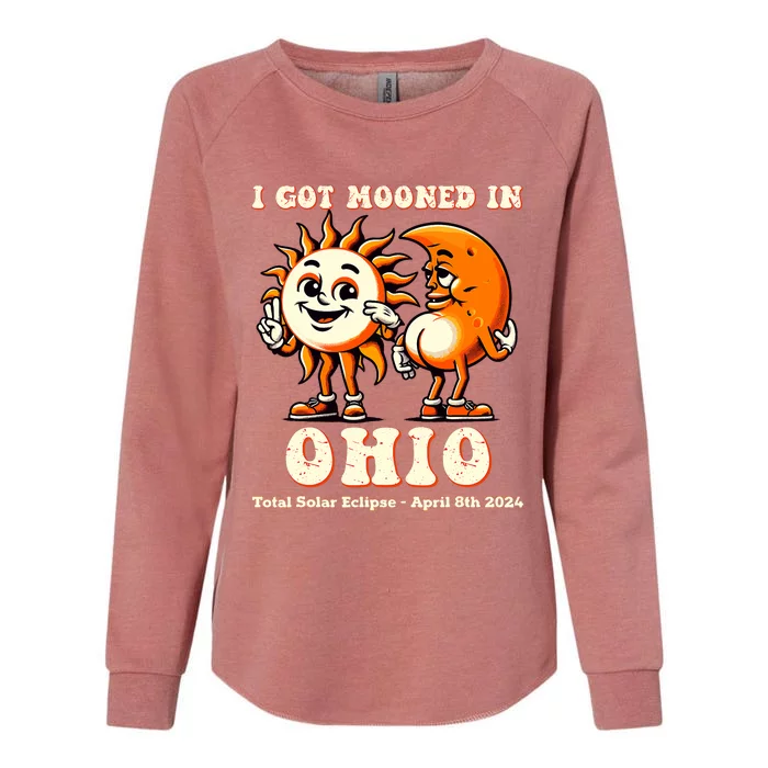 I Got Mooned In Ohio Total Solar Eclipse 2024 Womens California Wash Sweatshirt