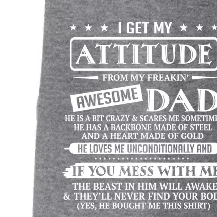 I Get My Attitude From My Freaking Awesome Dad FatherS Day Gift Doggie 3-End Fleece Hoodie