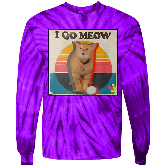 I Go Meow Cat Kitten Tie-Dye Long Sleeve Shirt