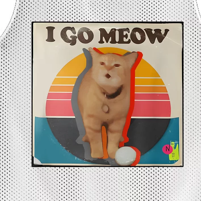 I Go Meow Cat Kitten Mesh Reversible Basketball Jersey Tank