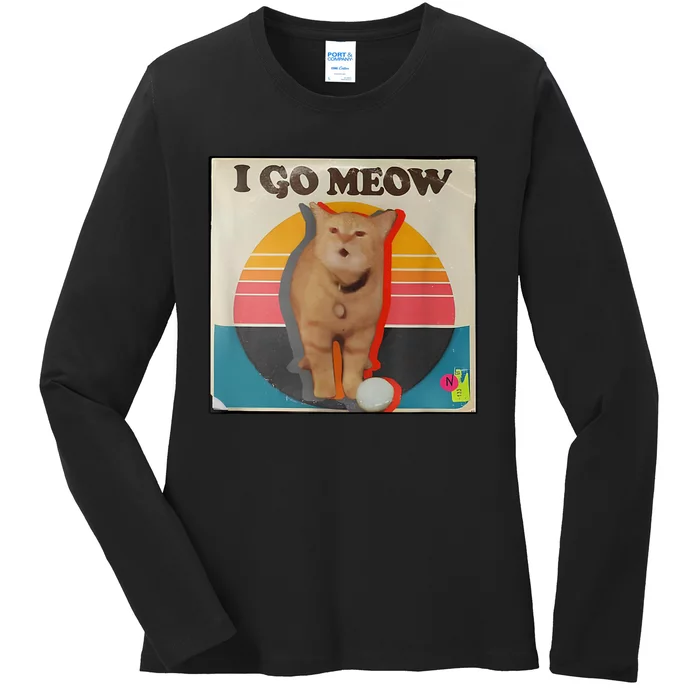 I Go Meow Ladies Long Sleeve Shirt