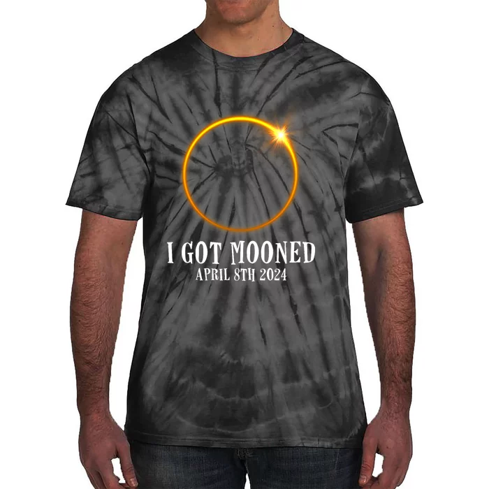 I Got Mooned 4.08.24 Total Solar Eclipse 2024 Tie-Dye T-Shirt