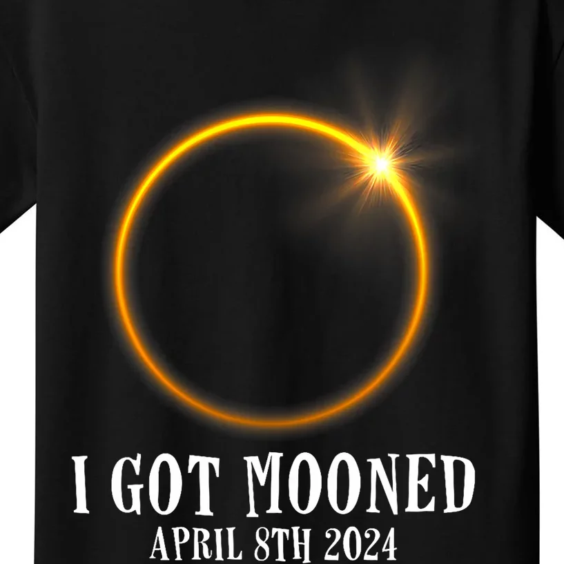 I Got Mooned 4.08.24 Total Solar Eclipse 2024 Kids T-Shirt