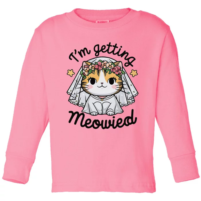 IM Getting Meowied Bridesmaid Bachelorette Party Kawaii Cat Toddler Long Sleeve Shirt