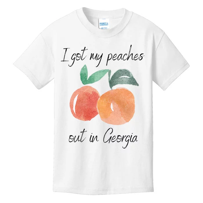 I Got My Peaches Out In Georgia Lyrics Song Funny Fruit Kids T-Shirt