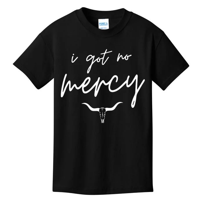 I Got No Mercy Western Country Music Lover Kids T-Shirt