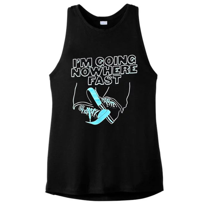 Im Going Nowhere Fast Ladies Tri-Blend Wicking Tank