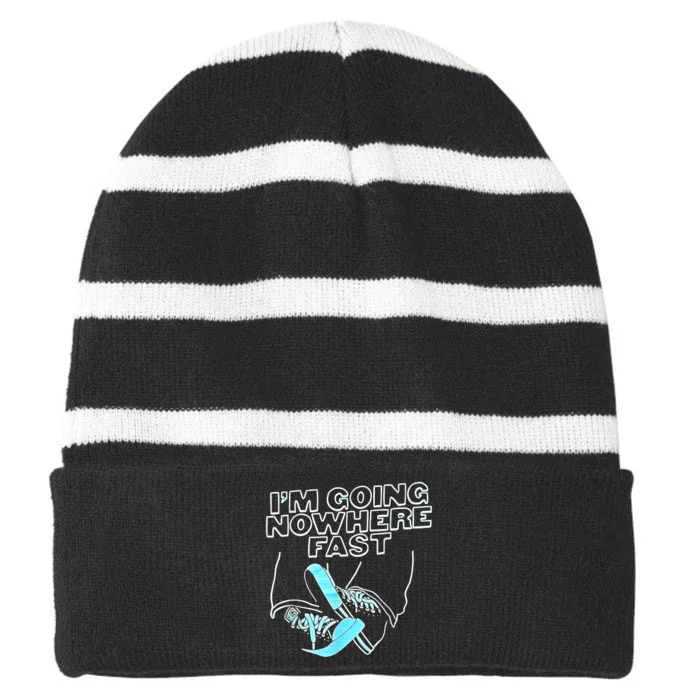 Im Going Nowhere Fast Striped Beanie with Solid Band