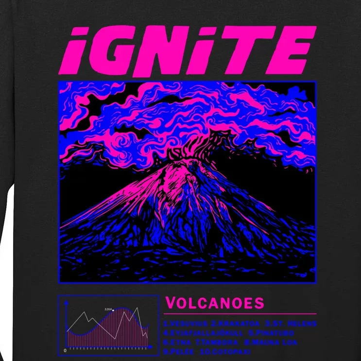 Ignite Volcano Illustration Tall Long Sleeve T-Shirt