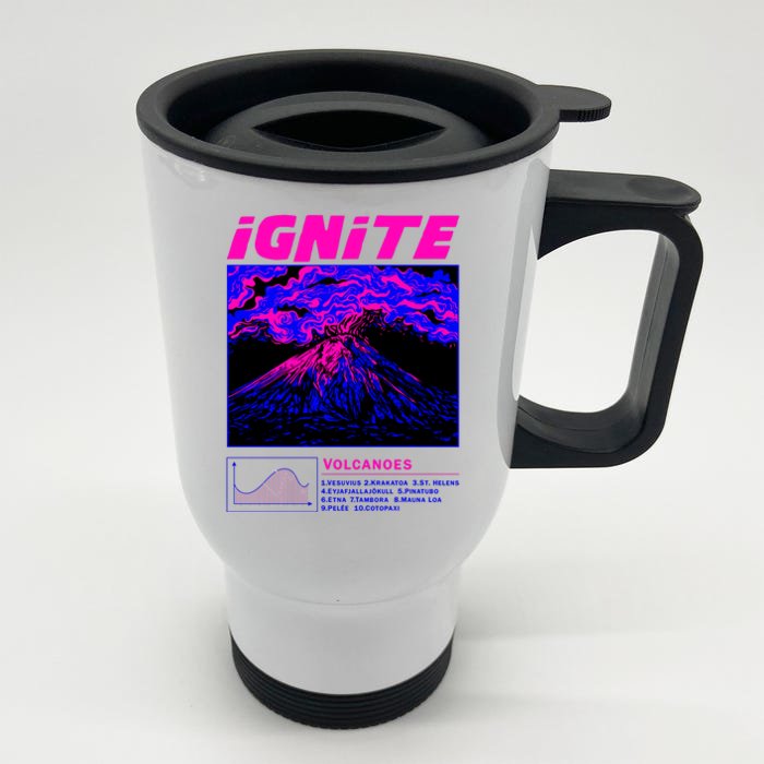 Ignite Volcano Illustration Front & Back Stainless Steel Travel Mug