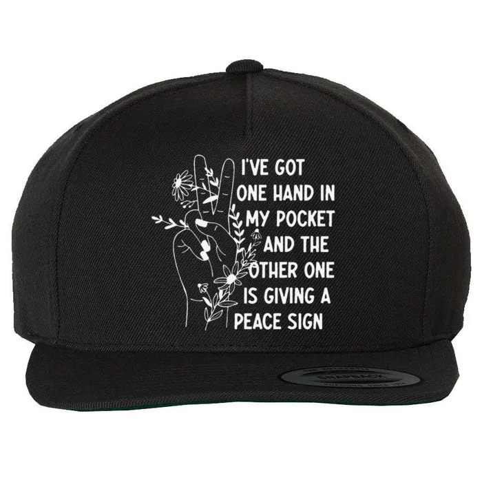 IVe Got One Hand In My Pocket Funny Saying Wool Snapback Cap