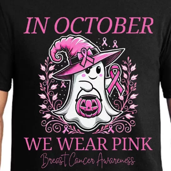 In Ghost October Breast Cancer Awareness Halloween Pajama Set